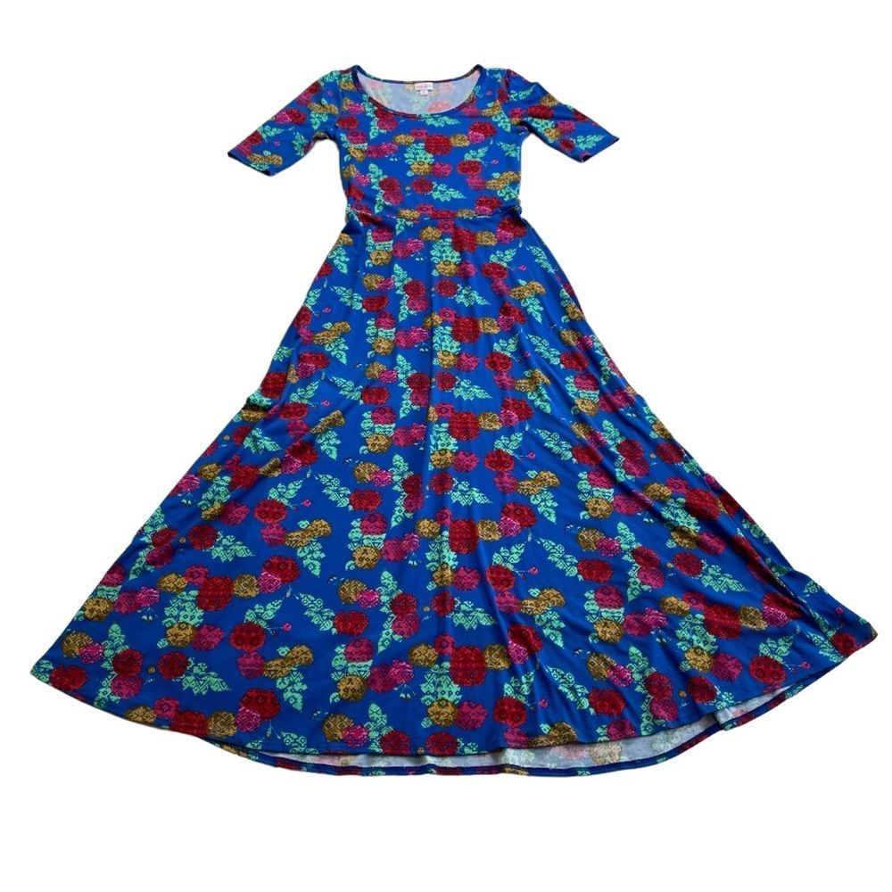 LuLaRoe Blue Floral Maxi Dress